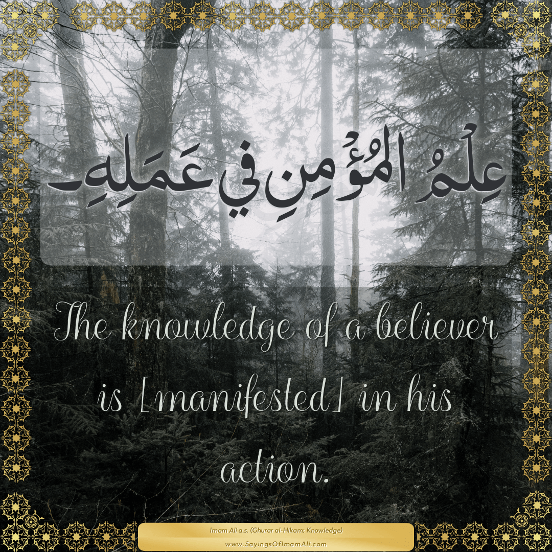 The knowledge of a believer is [manifested] in his action.